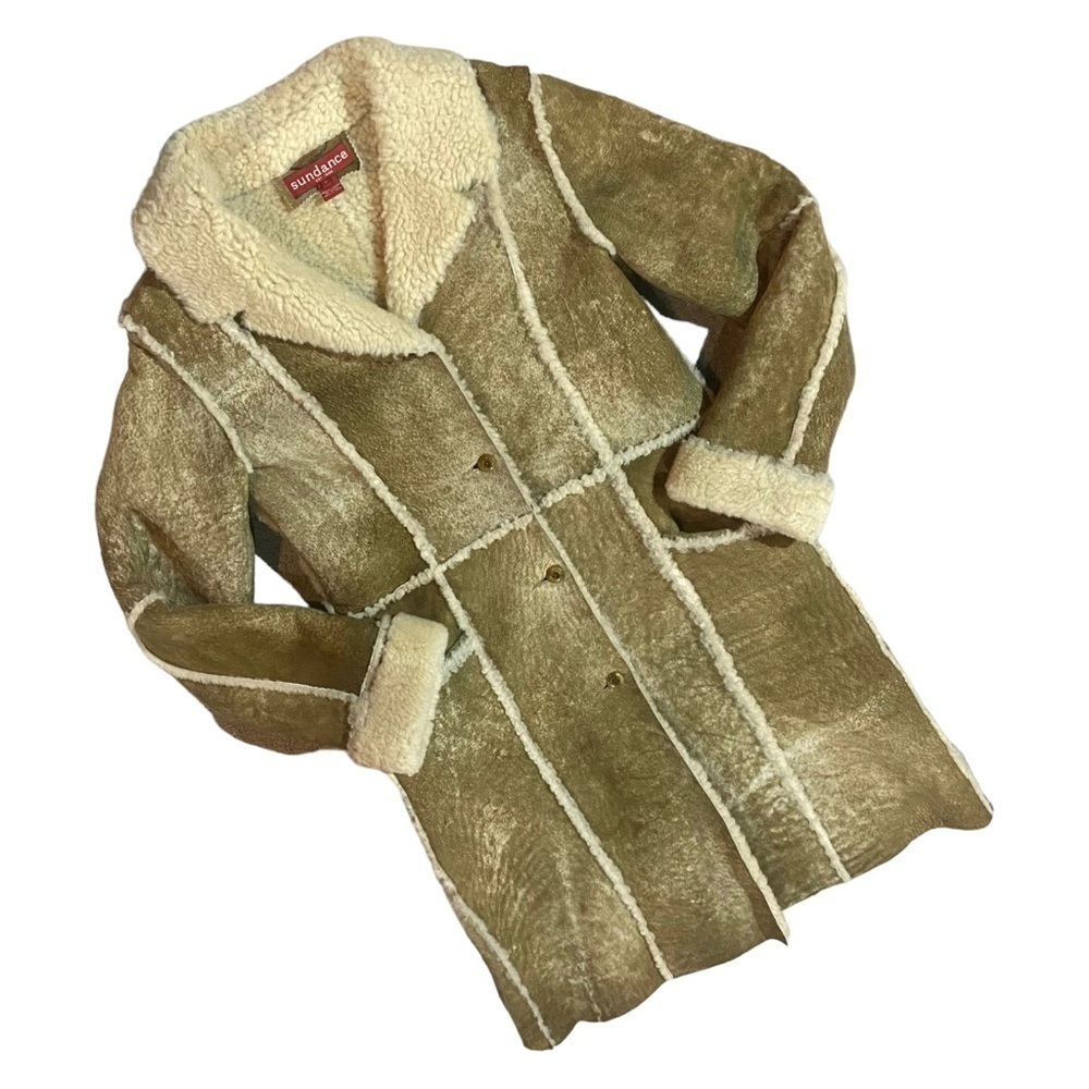 Sundance Shearling Leather Penny Lane Jacket Midi Sz 8